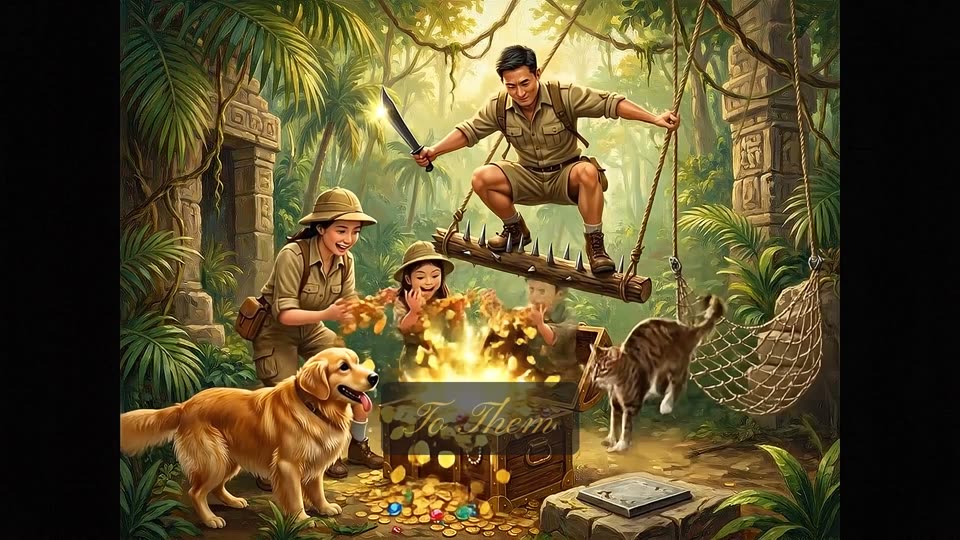 Finished jungle adventure Encore scene from a family photo